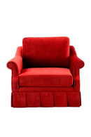 Red Velvet Frilled Lounge Chair | Met x Eichholtz Verplanck