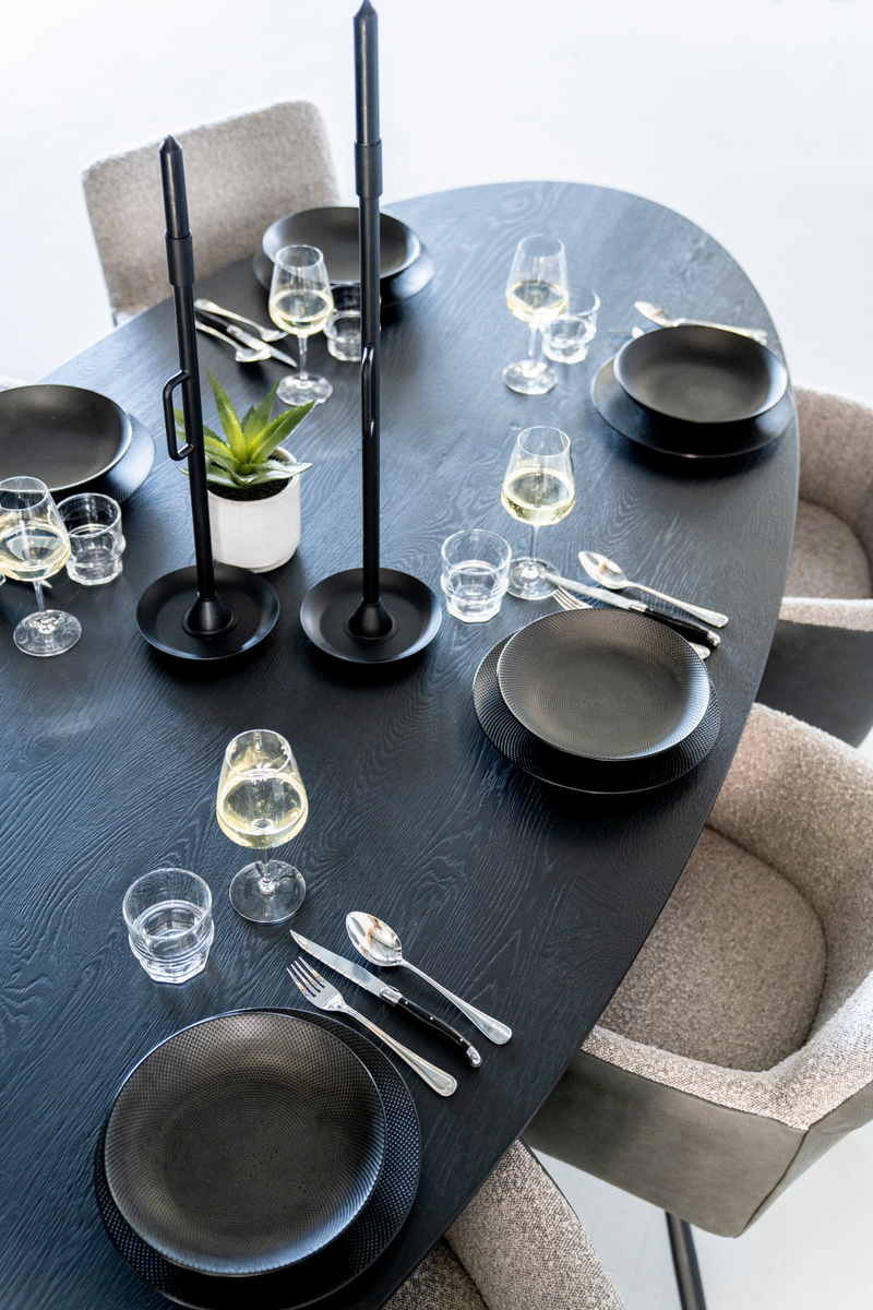 Black Oval Dining Table M | Eleonora Siera | Oroatrade.com