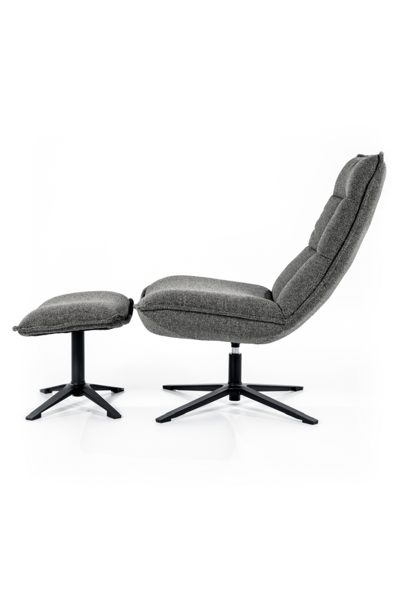 Gray Swivel Chair With Footstool | Eleonora Marcus | Oroatrade.com