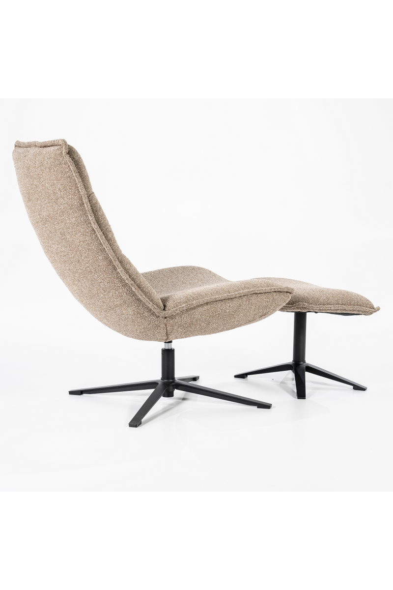 Light Gray Swivel Chair With Footstool | Eleonora Marcus | Oroatrade.com
