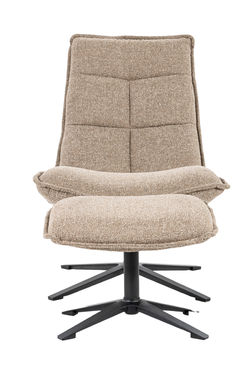 Light Gray Swivel Chair With Footstool | Eleonora Marcus | Oroatrade.com