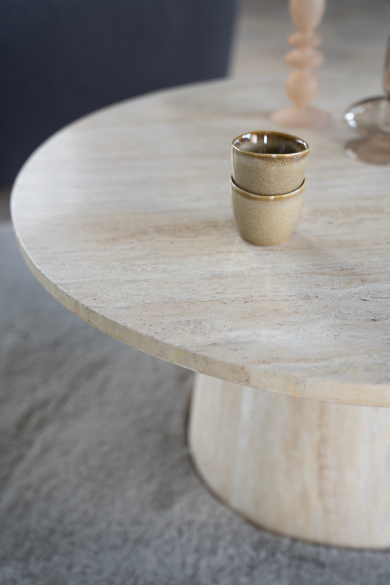 Travertine Pedestal Coffee Table | Eleonora Aime | Oroatrade.com
