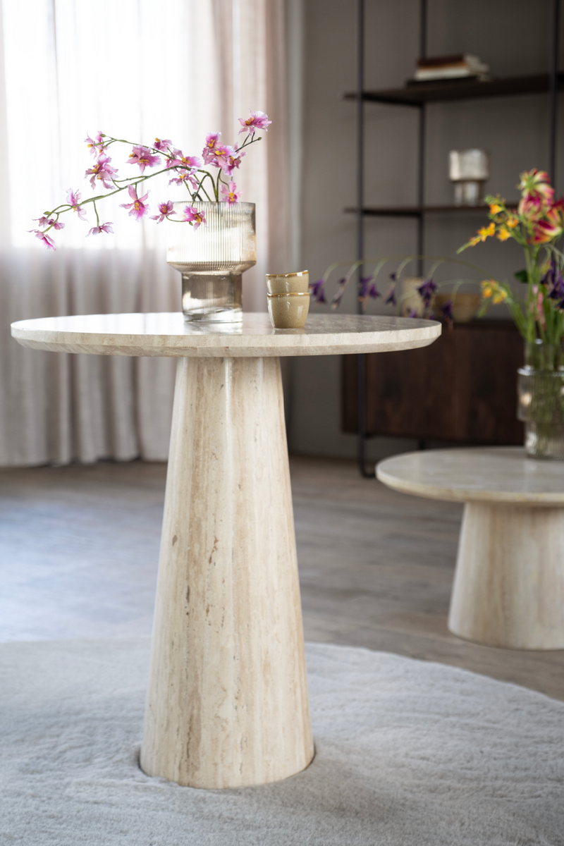 Travertine Pedestal Dining Table | Eleonora Aime | Oroatrade.com