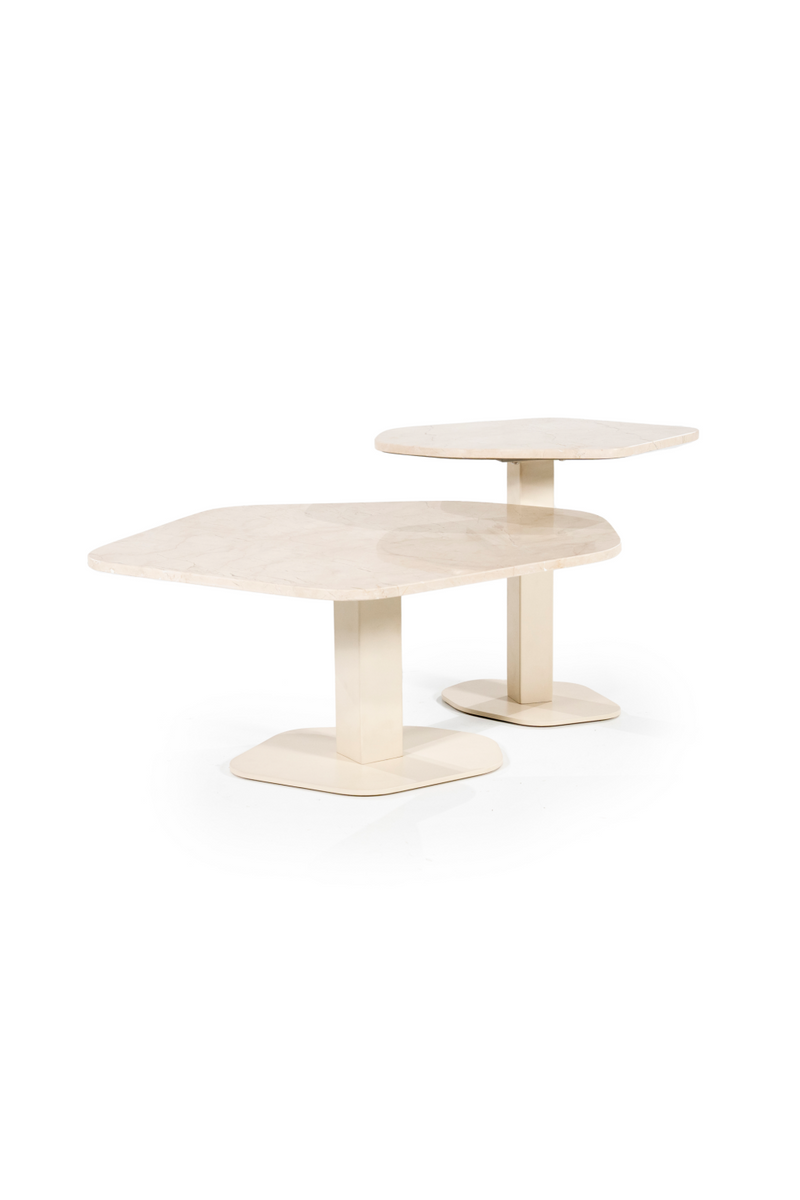 Hexagonal White Marble Side Table | Eleonora Lorenzo | Oroatrade.com