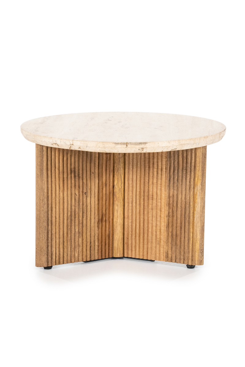 Round Mango Wood Side Table | Eleonora Sara | Oroatrade.com
