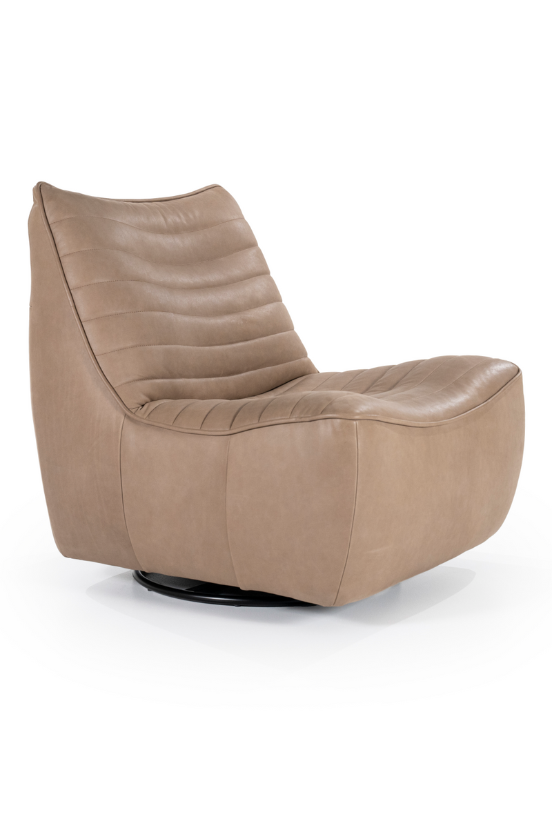 Chanelled Leather Lounge Chair | Eleonora Matthew | Oroatrade.com