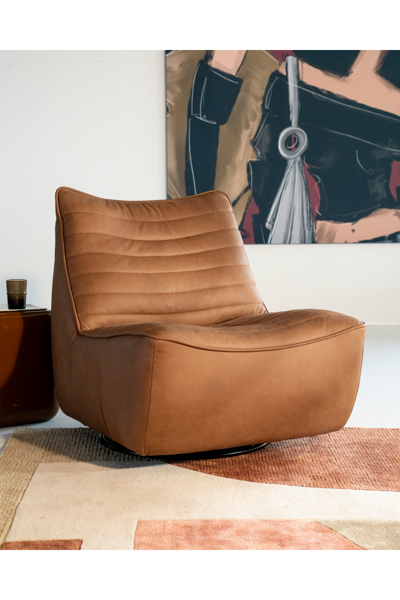 Chanelled Leather Lounge Chair | Eleonora Matthew | Oroatrade.com