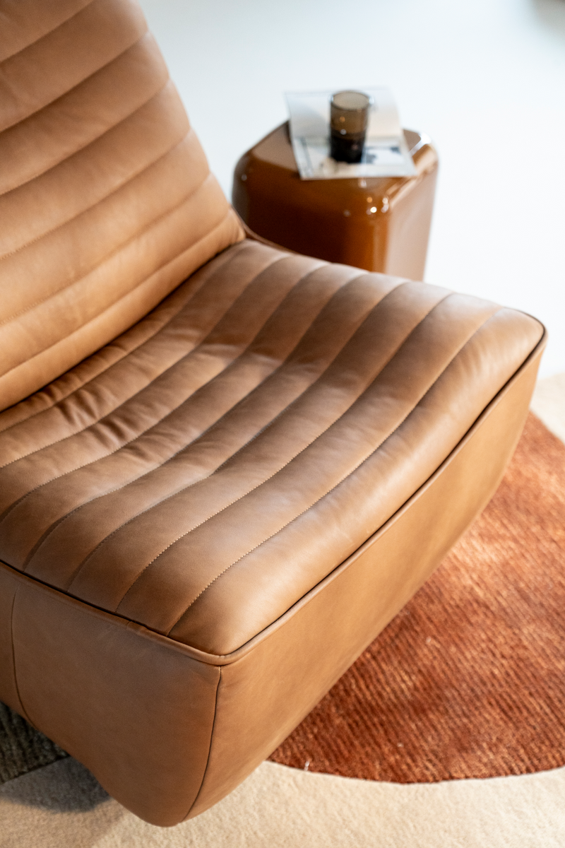 Chanelled Leather Lounge Chair | Eleonora Matthew | Oroatrade.com