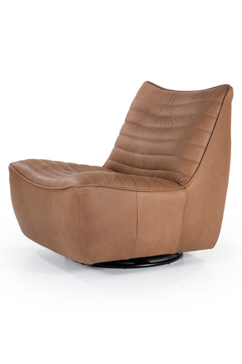 Chanelled Leather Lounge Chair | Eleonora Matthew | Oroatrade.com