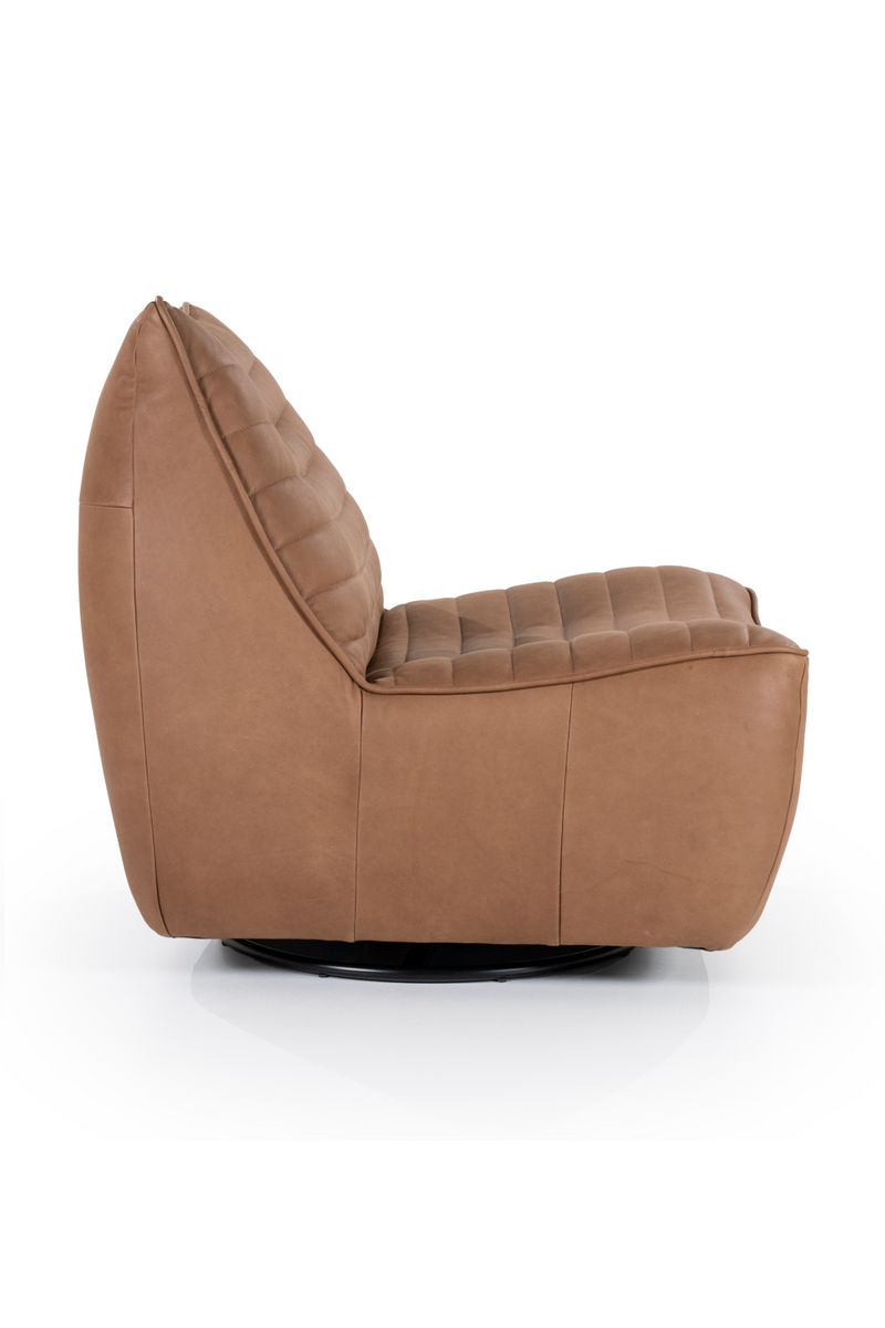 Chanelled Leather Lounge Chair | Eleonora Matthew | Oroatrade.com