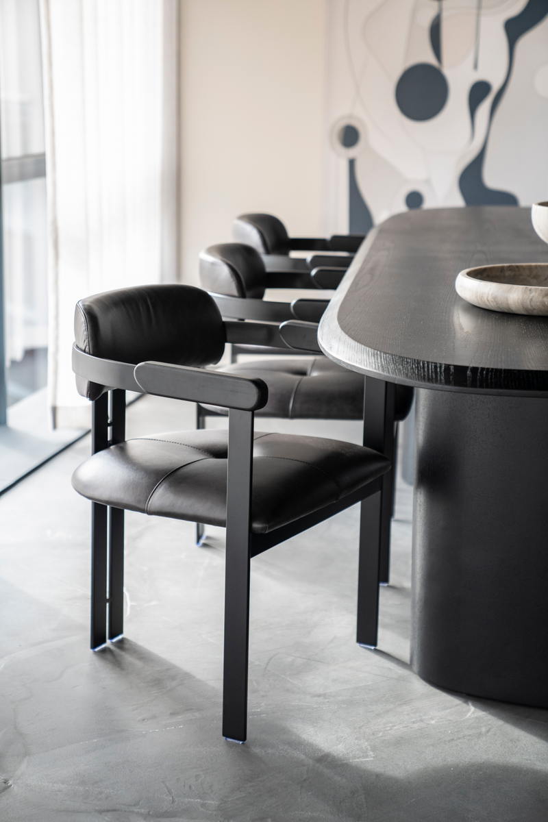 Black Leather Dining Chair | Eleonora Morris | Oroatrade.com