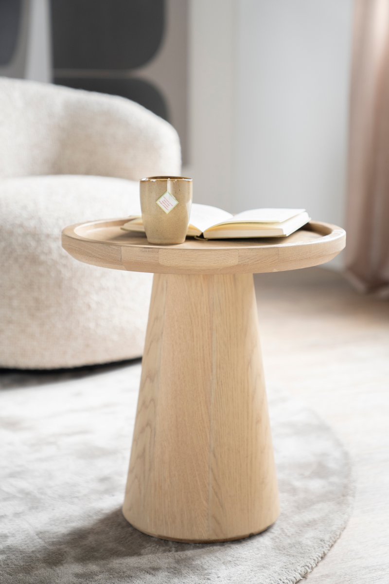 Lacquered Oak Pedestal Side Table | Eleonora Leia | Oroatrade.com