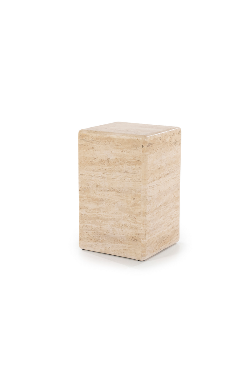 Square Travertine Side Table | Eleonora Donta | Oroatrade.com