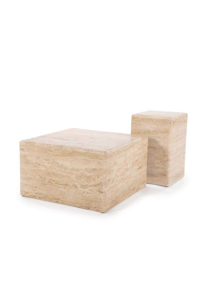 Square Travertine Side Table | Eleonora Donta | Oroatrade.com