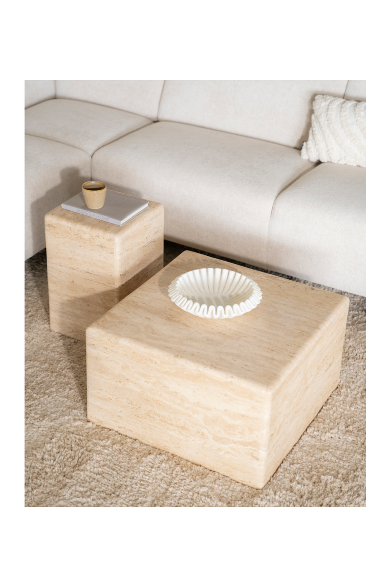 Square Travertine Side Table | Eleonora Donta | Oroatrade.com