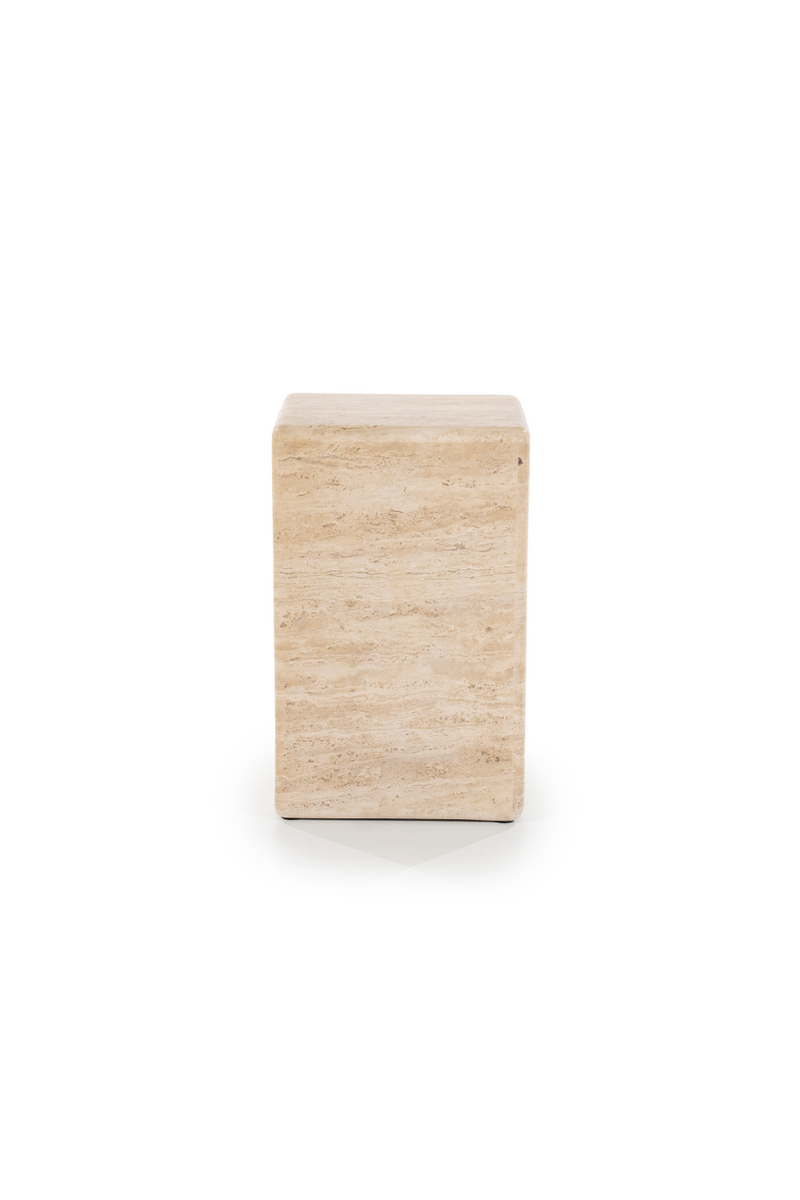 Square Travertine Side Table | Eleonora Donta | Oroatrade.com