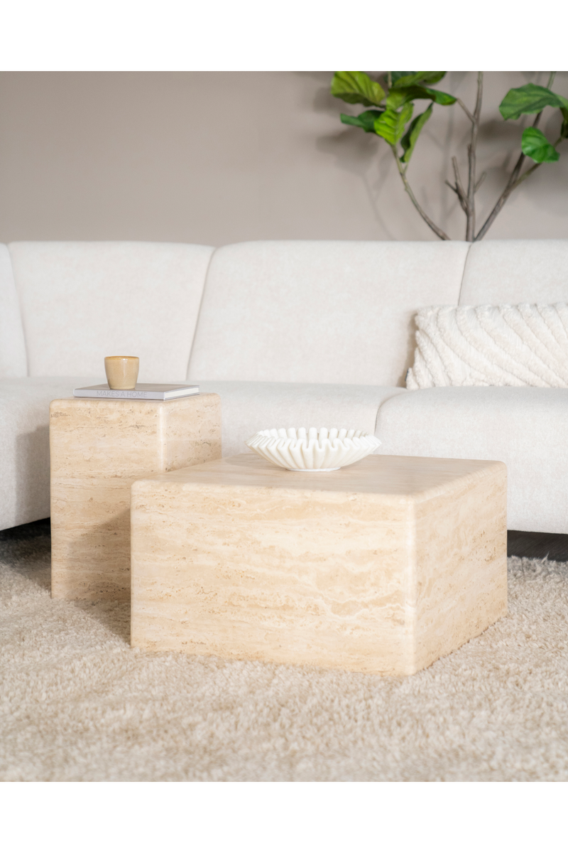 Square Travertine Coffee Table | Eleonora Donta