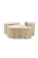 Fluted Wood Marble Side Table | Eleonora Kira | Oroatrade.com