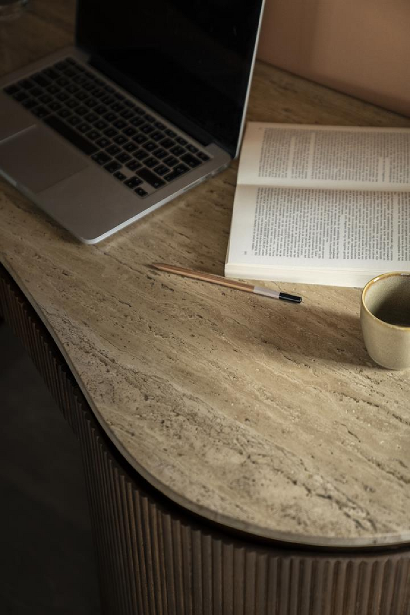 Organic Shape Travertine Desk | Eleonora Mari | Oroatrade.com