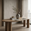 Brown Varnished Oak Organic Dining Table | Eleonora Josh