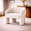 Beige Curved Back Lounge Dining Chair | Eleonora Hamilton
