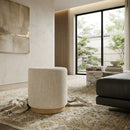 Cylindrical Beige Fabric Ottoman | Eleonora Avah