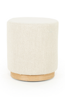 Cylindrical Beige Fabric Ottoman | Eleonora Avah | Oroatrade.com