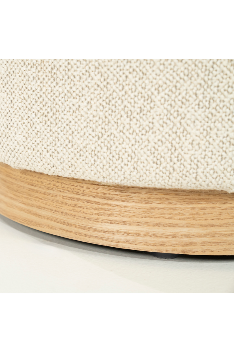 Cylindrical Beige Fabric Ottoman | Eleonora Avah | Oroatrade.com