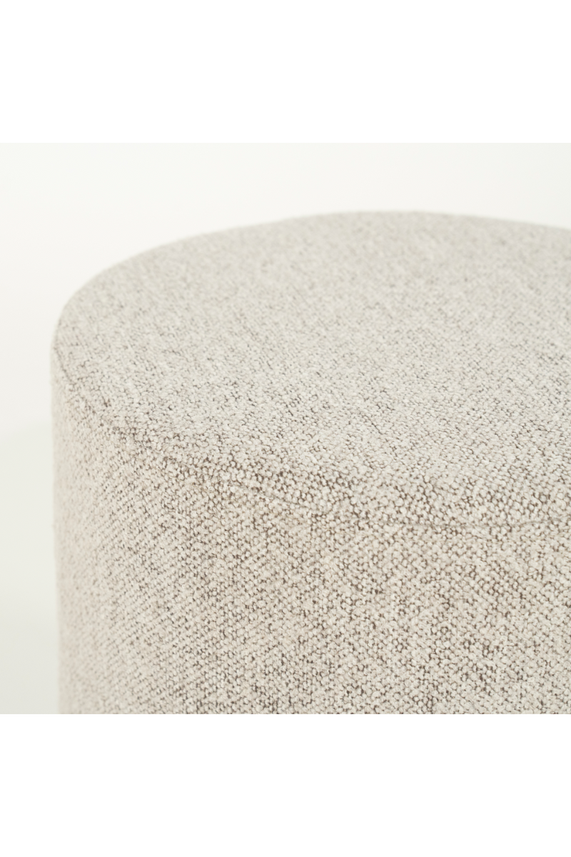 Cylindrical Taupe Fabric Ottoman | Eleonora Avah | Oroatrade.com