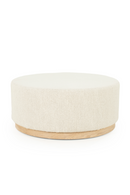 Cylindrical Beige Fabric Ottoman | Eleonora Avah | Oroatrade.com