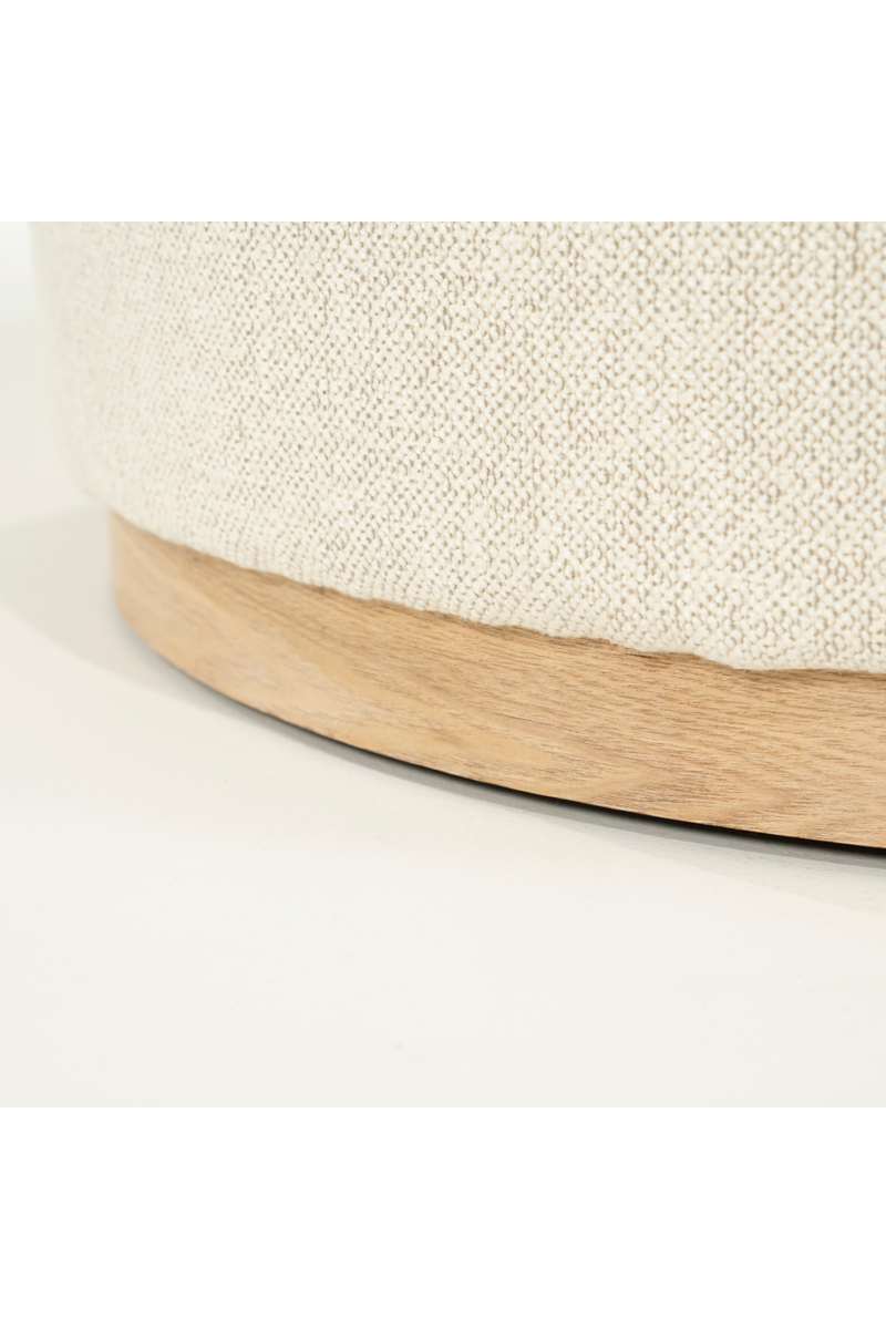 Cylindrical Beige Fabric Ottoman | Eleonora Avah | Oroatrade.com