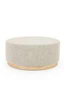 Cylindrical Taupe Fabric Ottoman | Eleonora Avah | Oroatrade.com