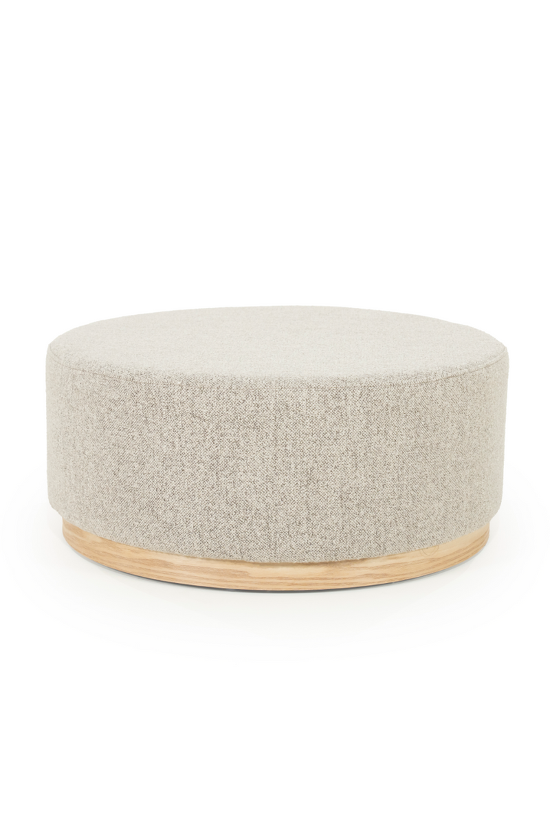Cylindrical Taupe Fabric Ottoman | Eleonora Avah | Oroatrade.com
