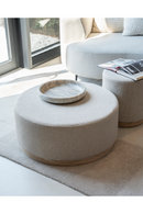 Cylindrical Taupe Fabric Ottoman | Eleonora Avah | Oroatrade.com