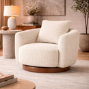 Curved Back Swivel Accent Chair | Eleonora Jordan