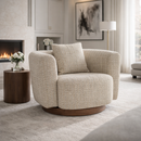 Curved Back Swivel Accent Chair | Eleonora Jordan