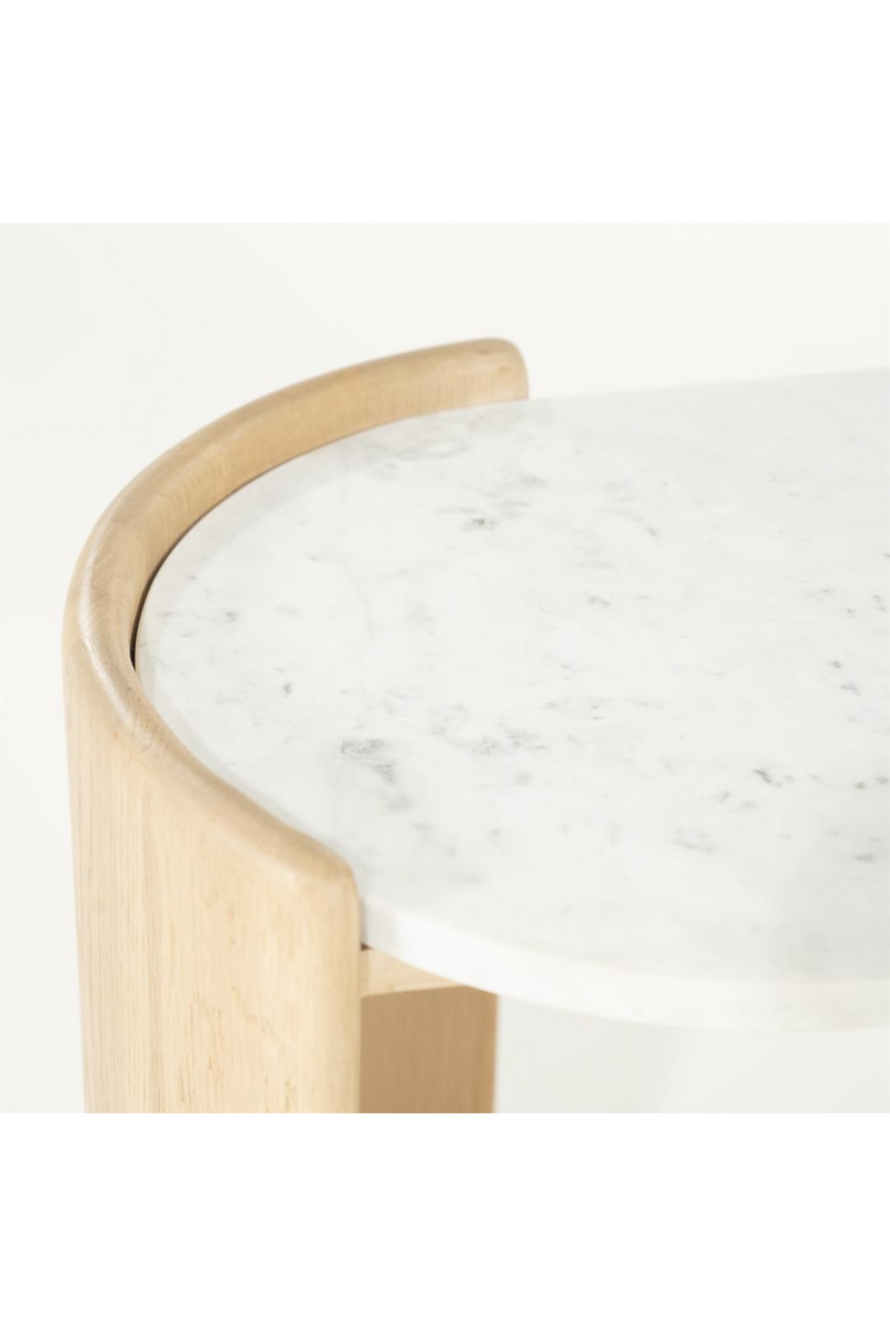 Oval White Marble Side Table | Eleonora Don | Oroatrade.com