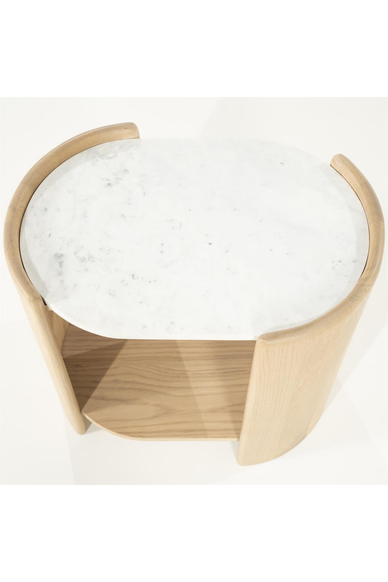 Oval White Marble Side Table | Eleonora Don | Oroatrade.com