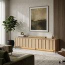 Oak Wood 4-Door TV Cabinet | Eleonora Jake