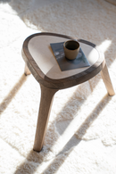 White Marble Triangular Side Table | Eleonora Fred