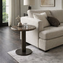 Hospitality furniture - Brown Marble Pedestal Side Table - www.oroatrade.com