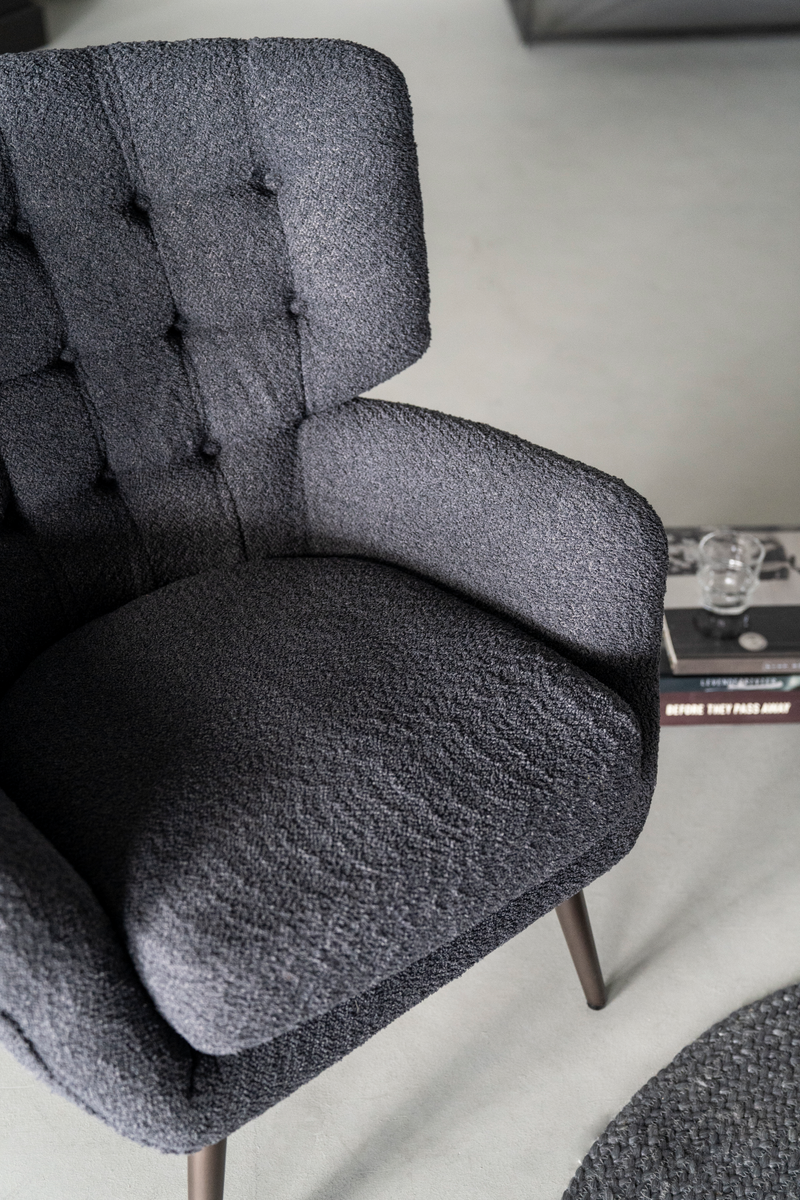 Black Linen Wingback Armchair | Eleonora Peter | Oroatrade.com