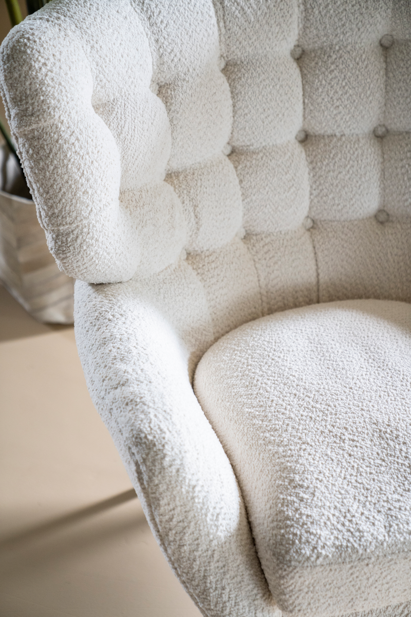 White Linen Wingback Armchair | Eleonora Peter | Oroatrade.com