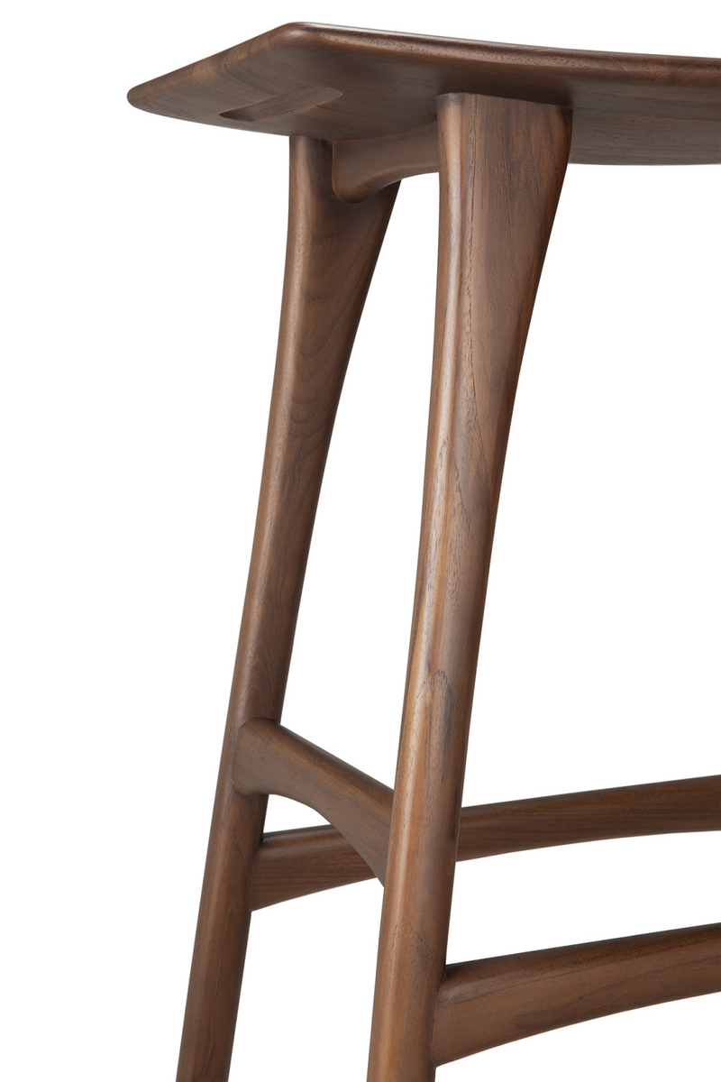 Varnished Teak Counter Stool | Ethnicraft Osso | Oroatrade.com