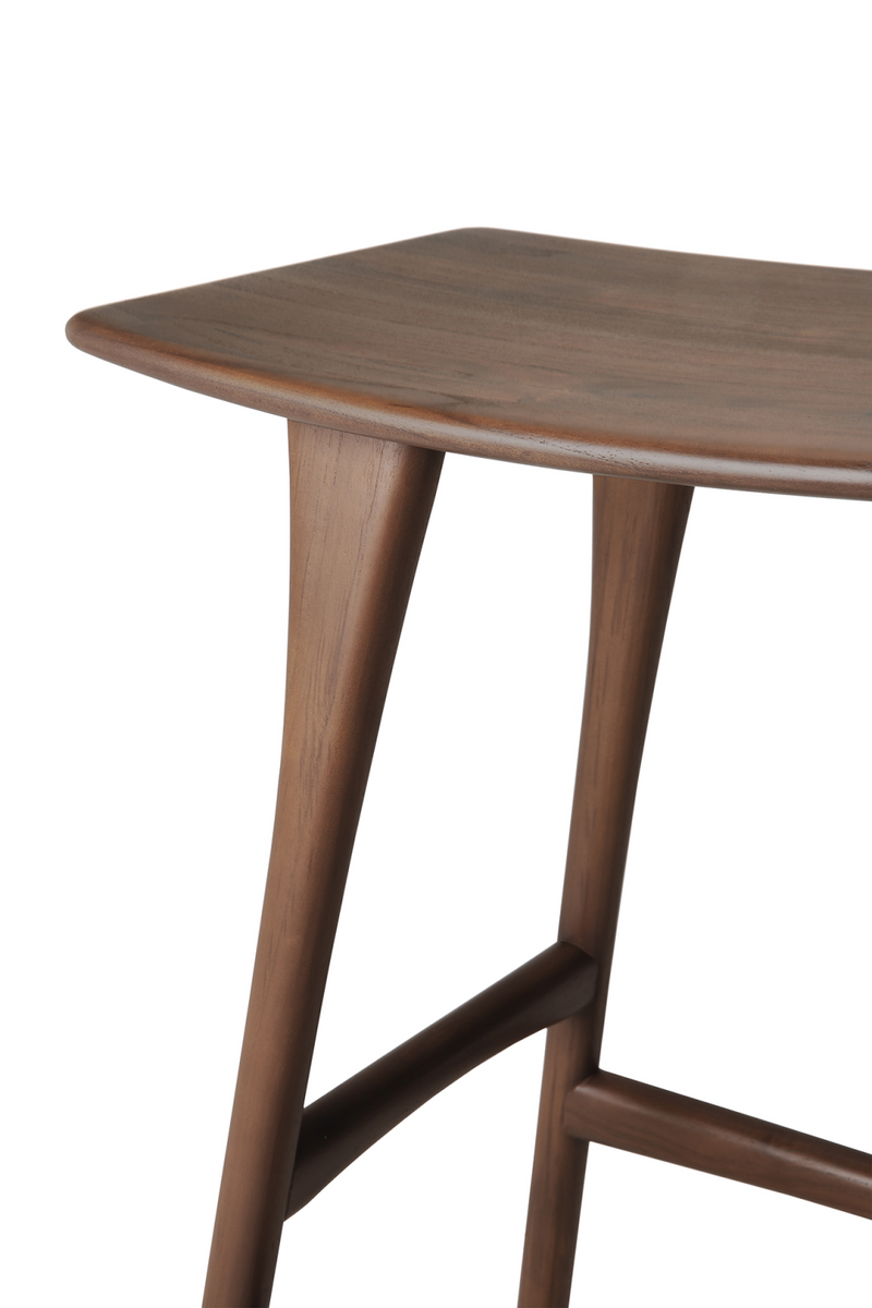 Varnished Teak Counter Stool | Ethnicraft Osso | Oroatrade.com