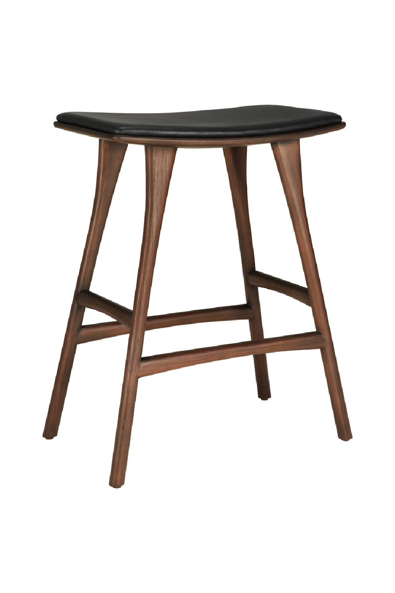 Varnished Teak Counter Stool | Ethnicraft Osso | Oroatrade.com