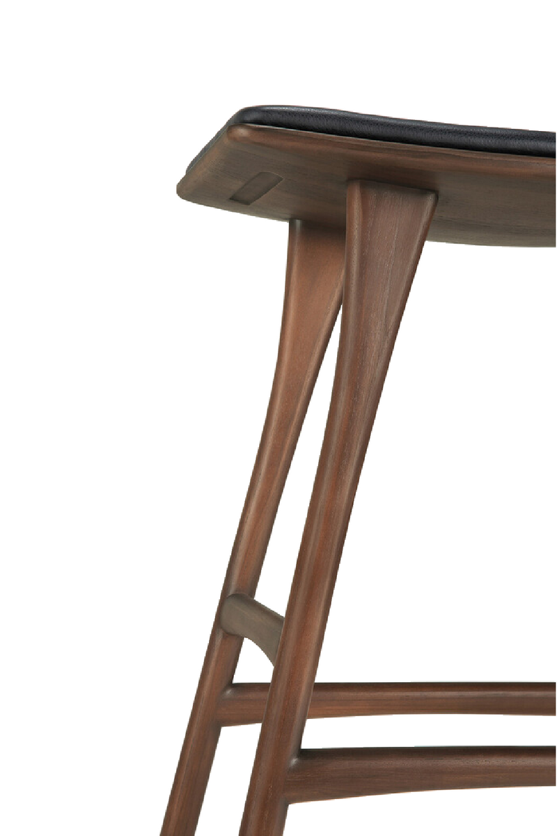 Varnished Teak Counter Stool | Ethnicraft Osso | Oroatrade.com