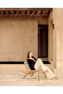 Beige Woven Outdoor Lounge Chair | Ethnicraft Jack | Oroatrade.com