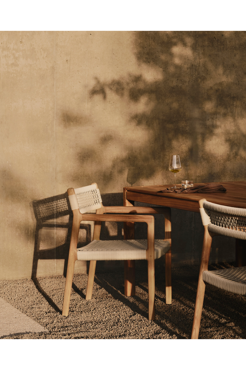 Beige Woven Outdoor Dining Chair | Ethnicraft Jack | Oroatrade.com
