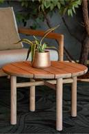 Round Slatted Outdoor Coffee Table | Ethnicraft Quatro | Oroatrade.com